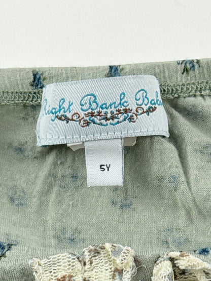 Right Bank Babies Floral Ruffle Top Size 5Y