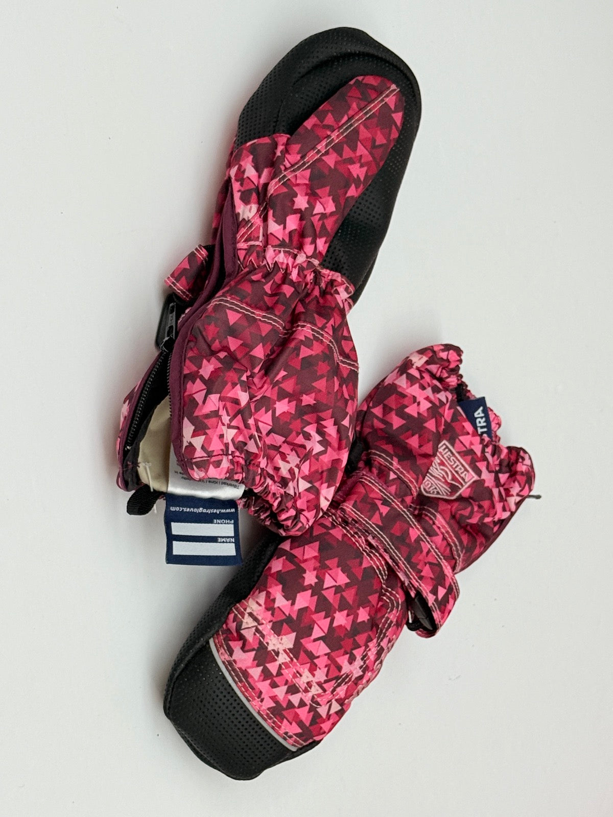Hestra Pink Print Ski Mittens Size 2-3Y