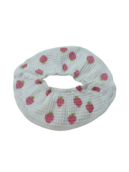 Strawberry Print Muslin Cotton Baby Bib