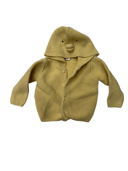 Joe Fresh Yellow Chick Hooded Cardigan 6-12M