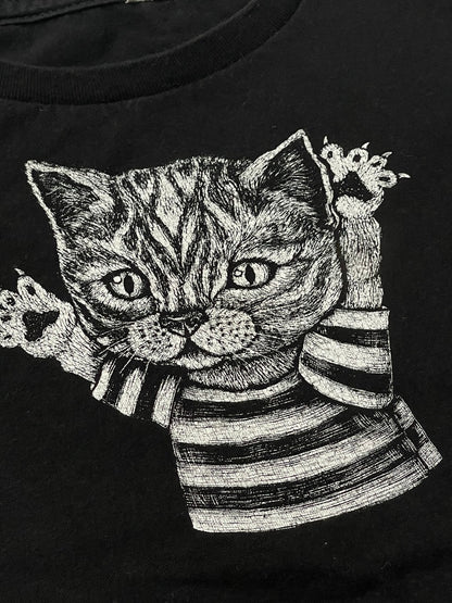 Alstyle Cat Graphic Black T-Shirt 4T
