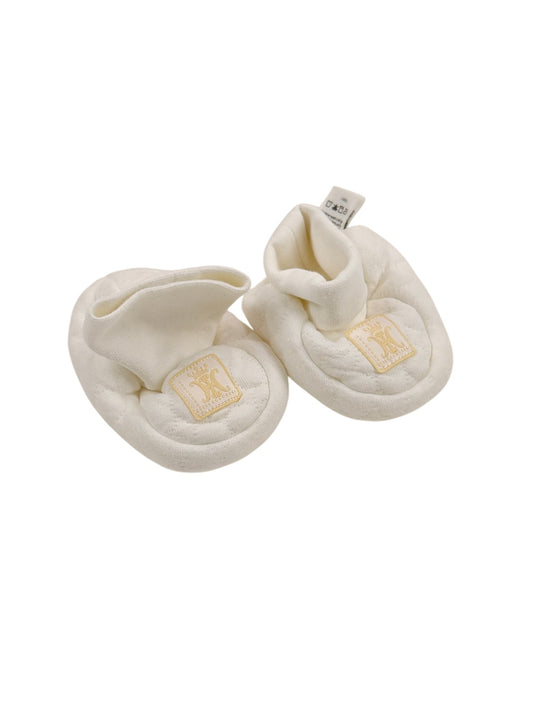 YEEHOO Quilted Cream Baby Booties 0-3M