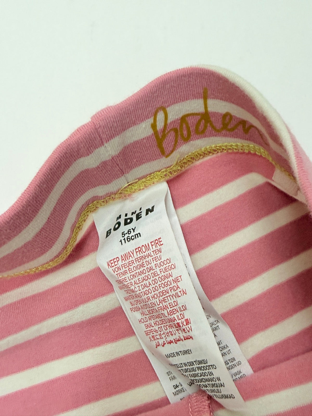 Mini Boden Pink Stripe Leggings 5-6y
