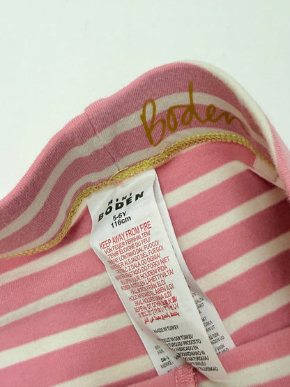 Mini Boden Pink Stripe Leggings 5-6y