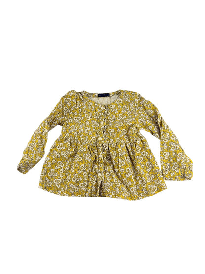 Baby Gap Yellow Floral Corduroy Top 2T