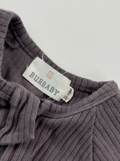 Burbaby Ribbed Zip Romper 12-18M