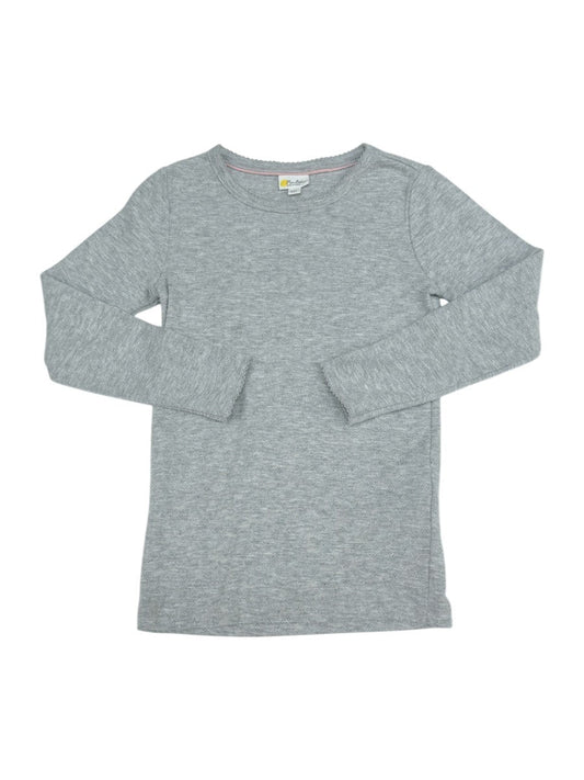 Mini Boden Gray Pointelle Top Size 5-6Y