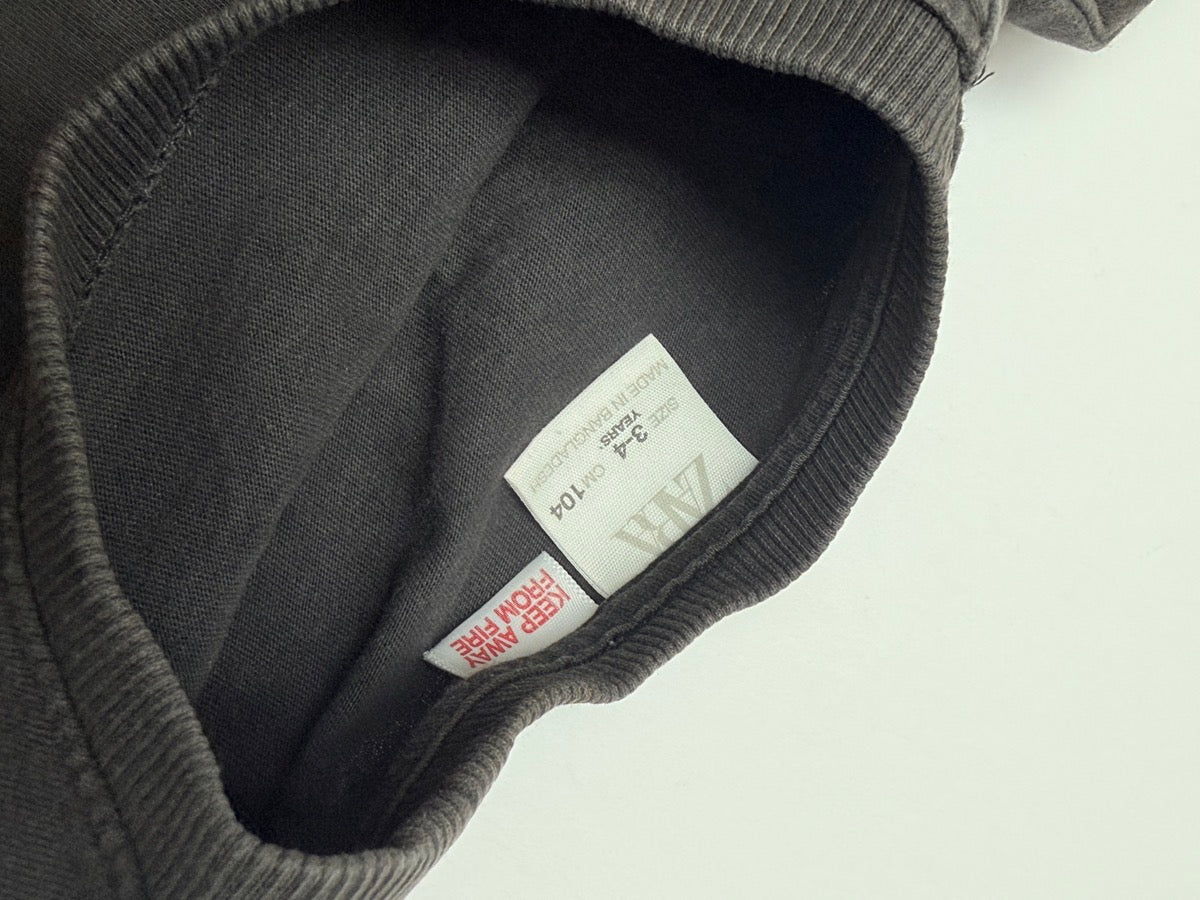 Zara Dark Gray T-Shirt 3-4Y