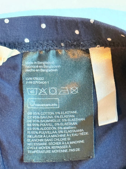H&M Navy Polka Dot Leggings Size 6-7Y