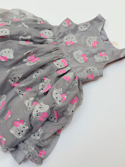 Hello Kitty Gray Glitter Tulle Dress Size 4-5Y