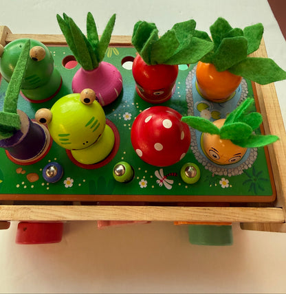 Montessori Wooden Animal Shape Sorter Wagon Toy
