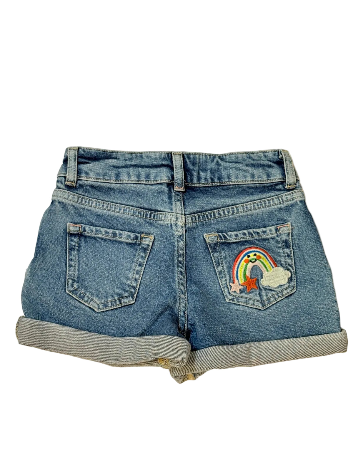 Mini Boden Embroidered Denim Shorts Size 6Y