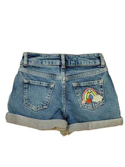 Mini Boden Embroidered Denim Shorts Size 6Y