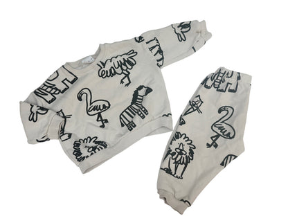 Zara Animal Print Sweatsuit Set 18-24M