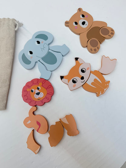Airlab Chunky Puzzles Animal Wooden Toddler Set