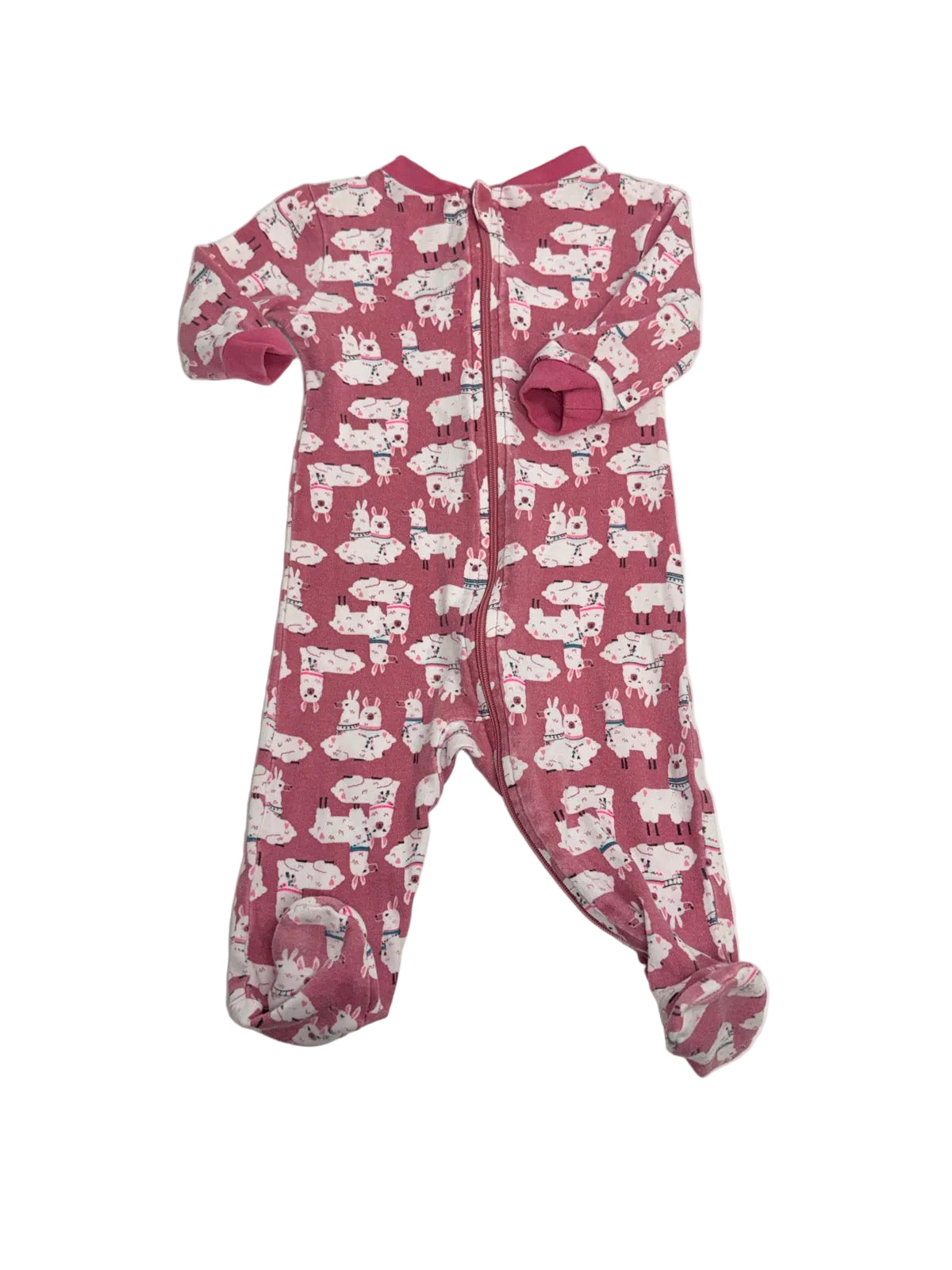 George Baby Pink Llama Footed Sleeper 3-6M