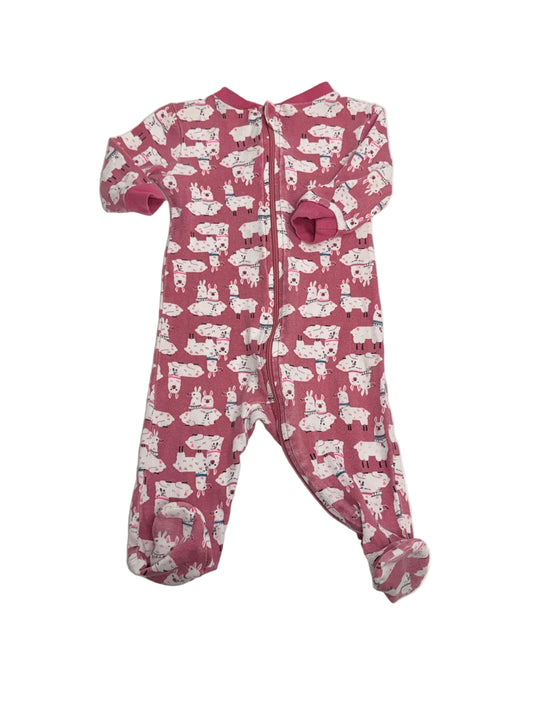 George Baby Pink Llama Footed Sleeper 3-6M