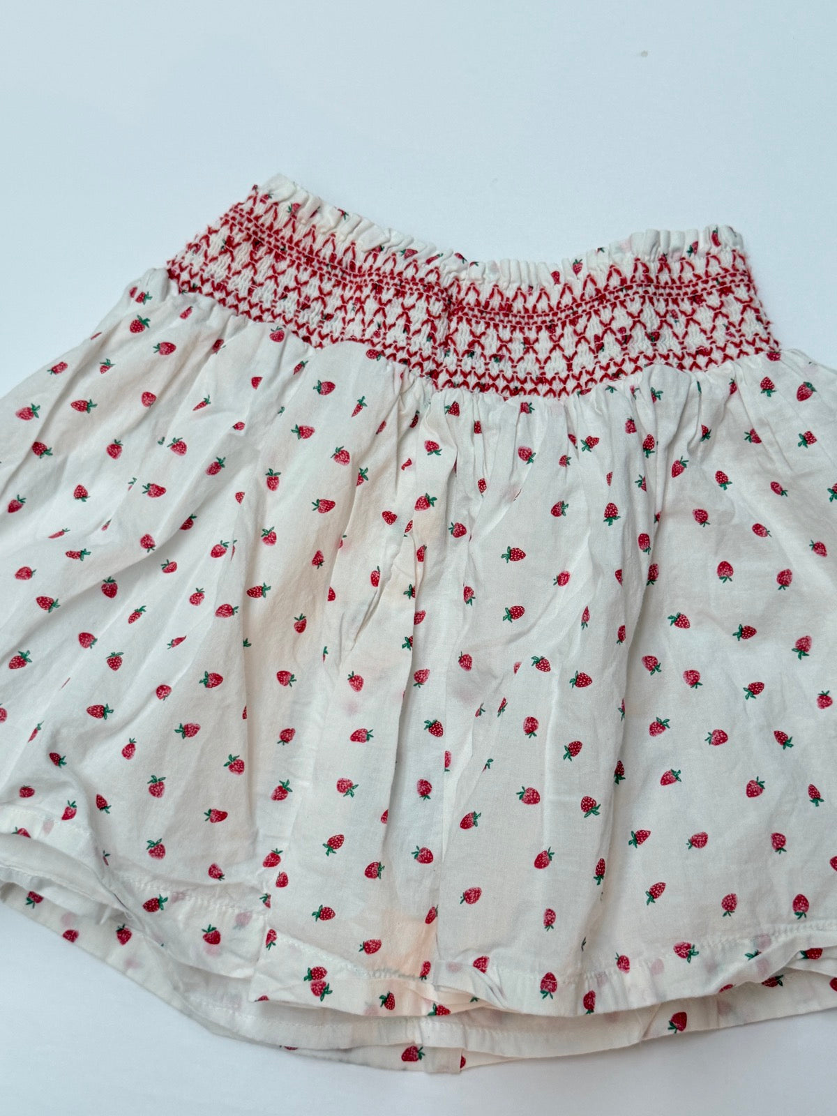 Gap Strawberry Print Smocked Skirt and Crop Size 6-7 Set