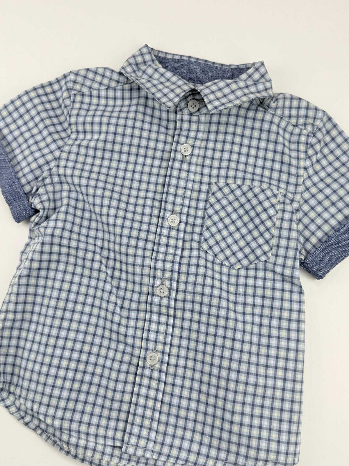 Ben Sherman Plaid Shirt and Khaki Pants Set 12m