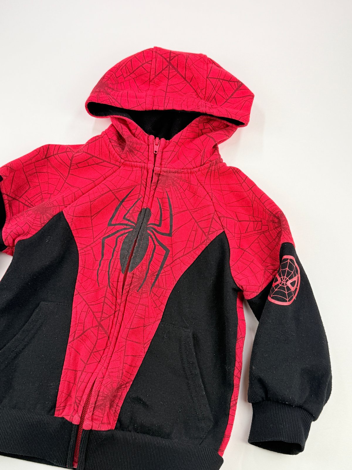 Marvel Spider-Man Red Black Zip-Up Hoodie
