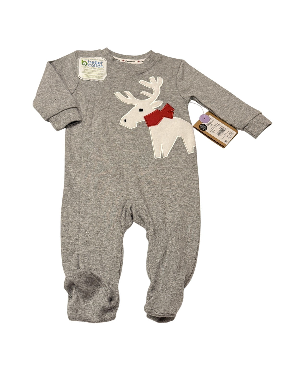 Canadiana Reindeer Footed Sleeper 3-6M