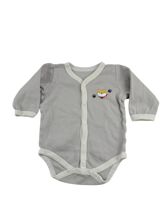 Gray Shiba Inu Bodysuit Size 12-18M