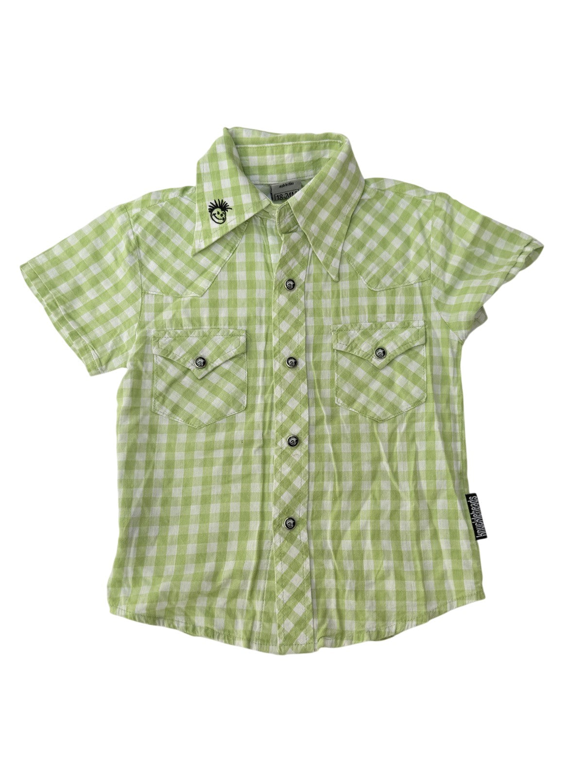 Knuckleheads Green Gingham Western Shirt 18-24M