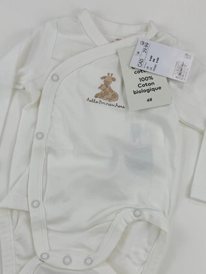 NWT - H&M Giraffe Wrap Bodysuit Size 4-6M