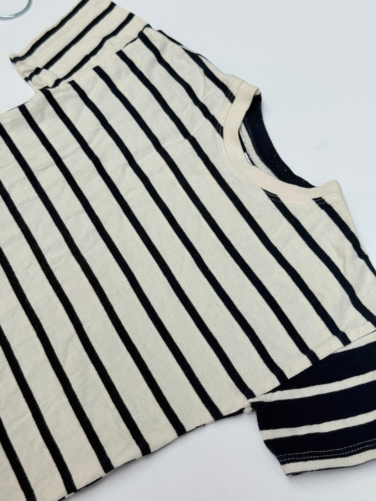 Zara Striped Cream Navy T-Shirt 2-3Y