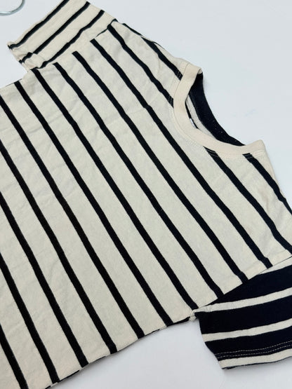 Zara Striped Cream Navy T-Shirt 2-3Y