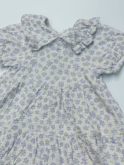 Zara Floral Tiered Ruffle Collar Dress 92M