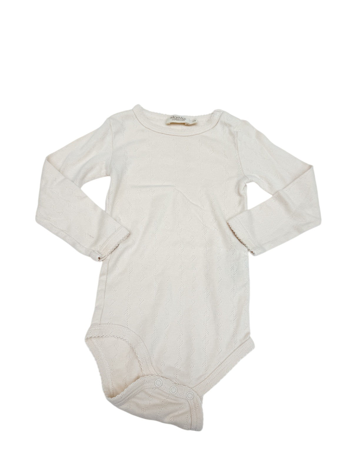 MarMar Copenhagen Cream Pointelle Bodysuit 1.5-2Y
