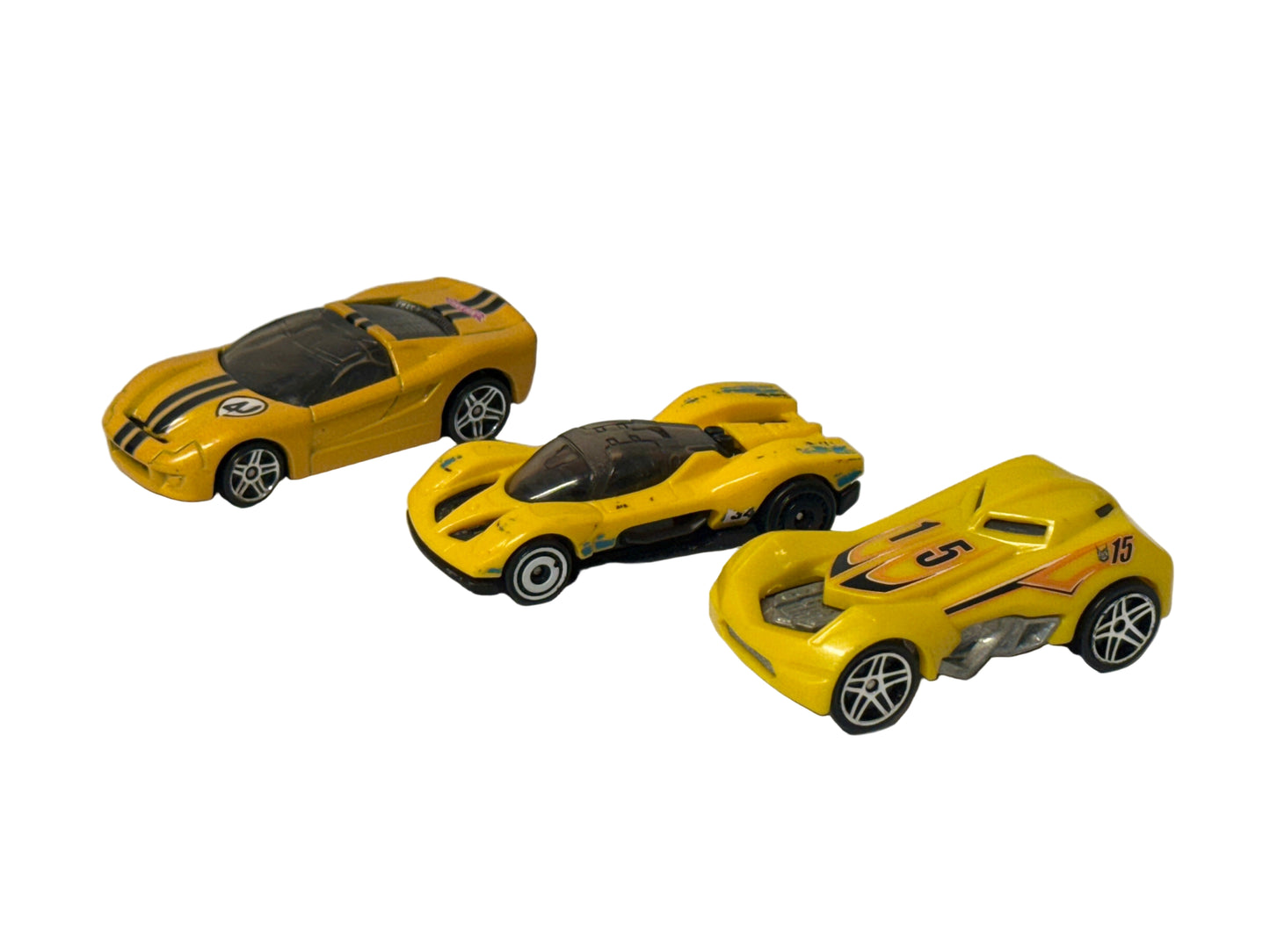 Hot Wheels Yellow 3 Car bundle