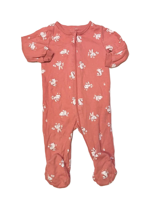 Petit Lem baby zip sleeper with bunny print – 9 months
