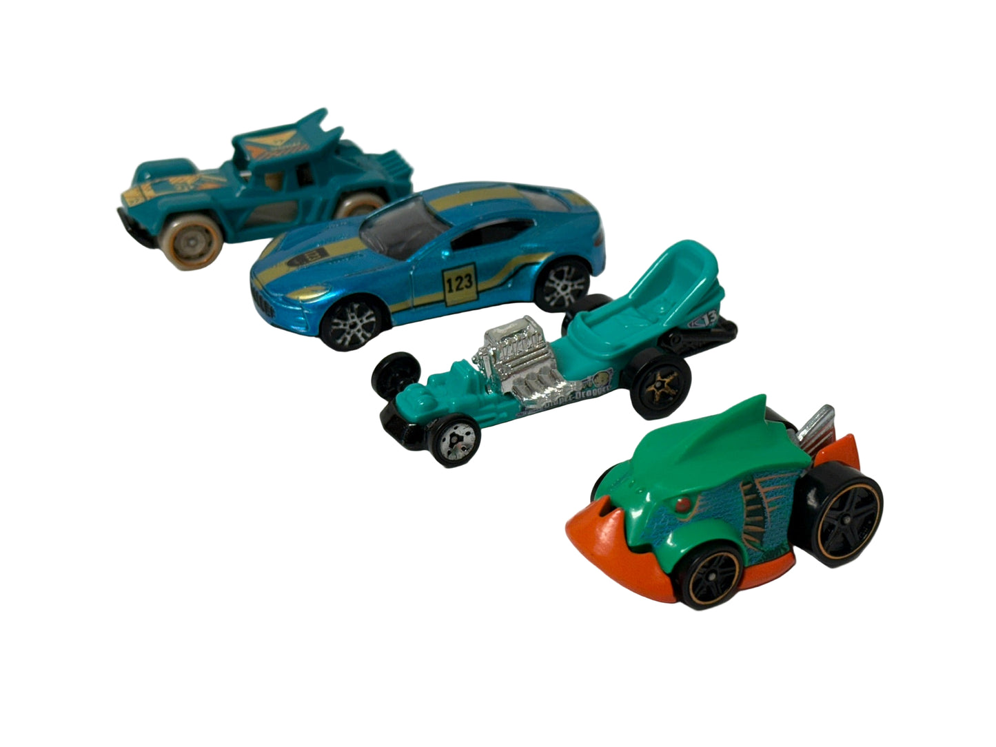 Hot Wheels 4pc Turquoise Bundle