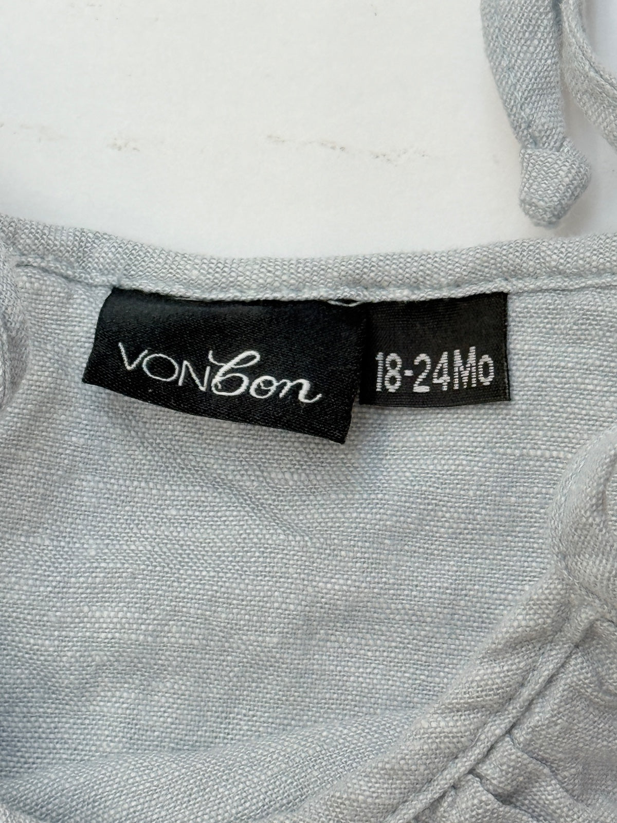 VONbon Light Blue Ruffle Tie-Strap Top 18-24M