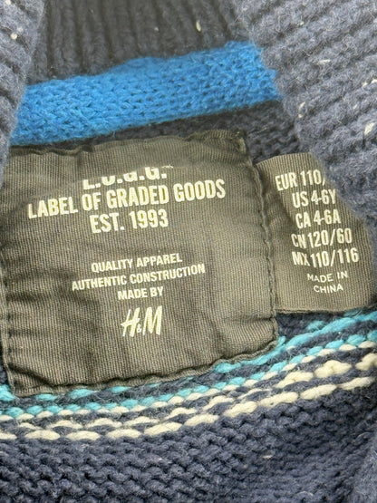 H&M Blue Fair Isle Cardigan Size 4-6Y