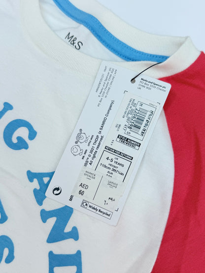 New M&S Mr. Men Strong Fearless T-Shirt 4-5Y