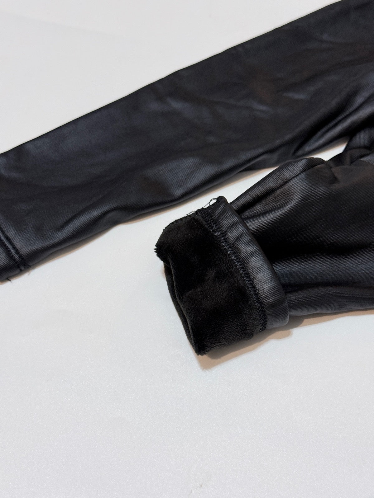 Zara Black Faux Leather Fleece-Lined Pants 18m