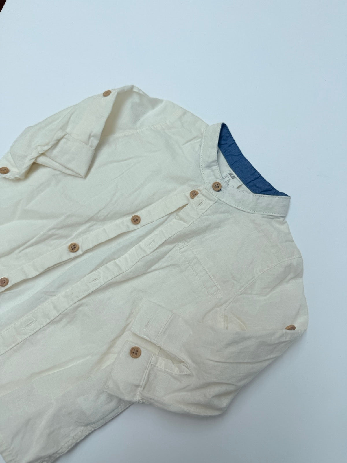 H&M Cream Button-Up Shirt 6-9M