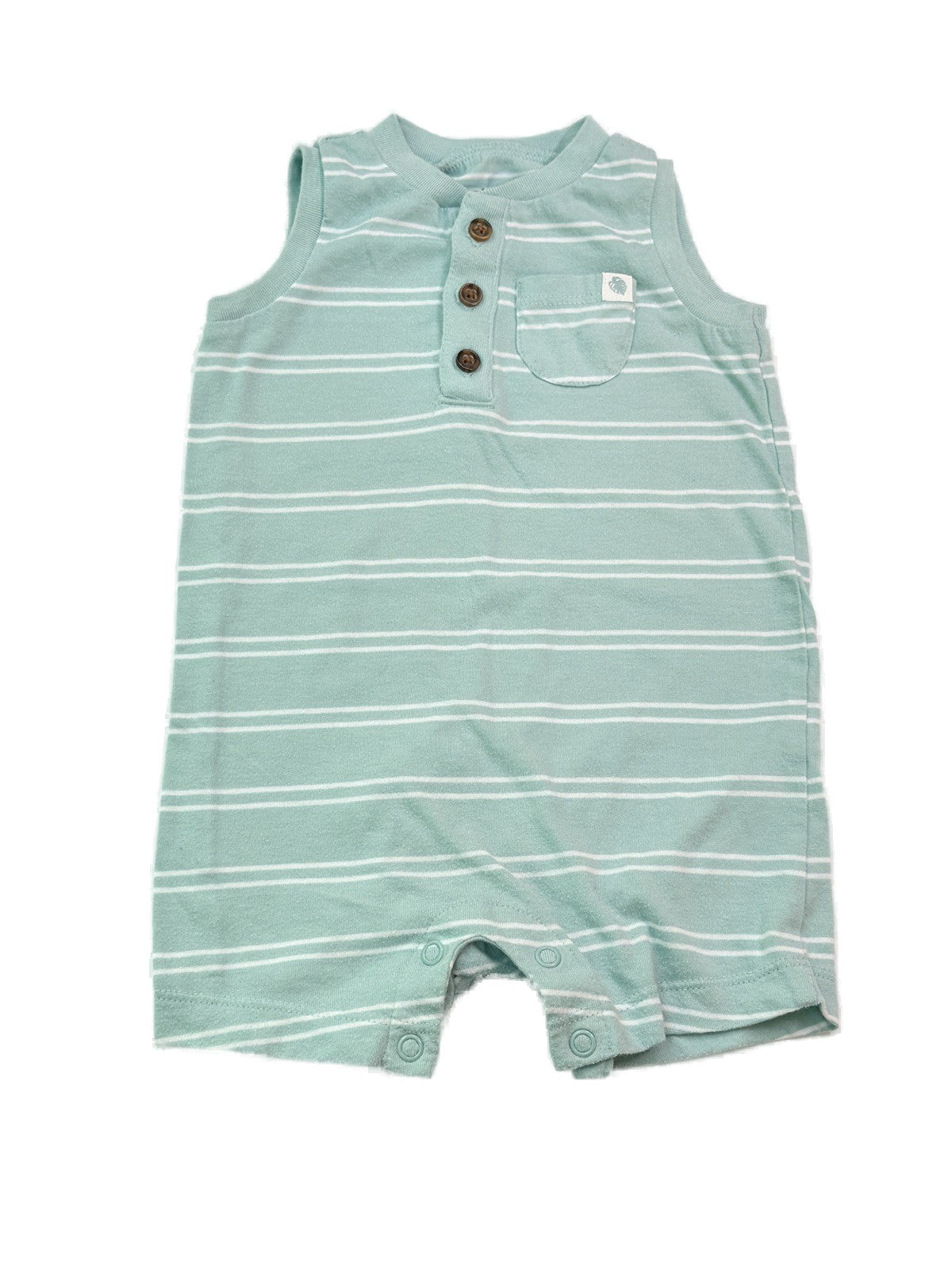 Carter's Mint Stripe Sleeveless Romper 3-6m