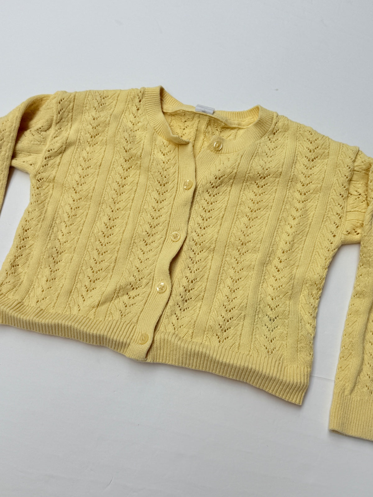 baby GAP Yellow Pointelle Knit Cardigan 5T