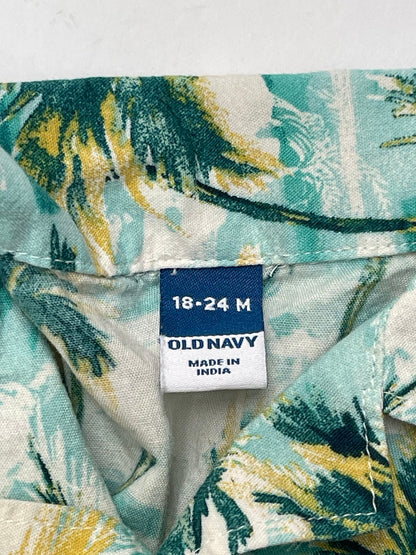 Old Navy Palm Tree Button-Up Shirt 18-24M