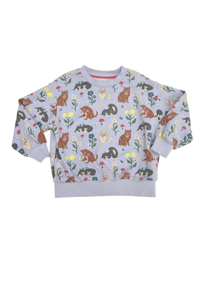 Mini Boden Cat Floral Sweatshirt Size 5-6Y