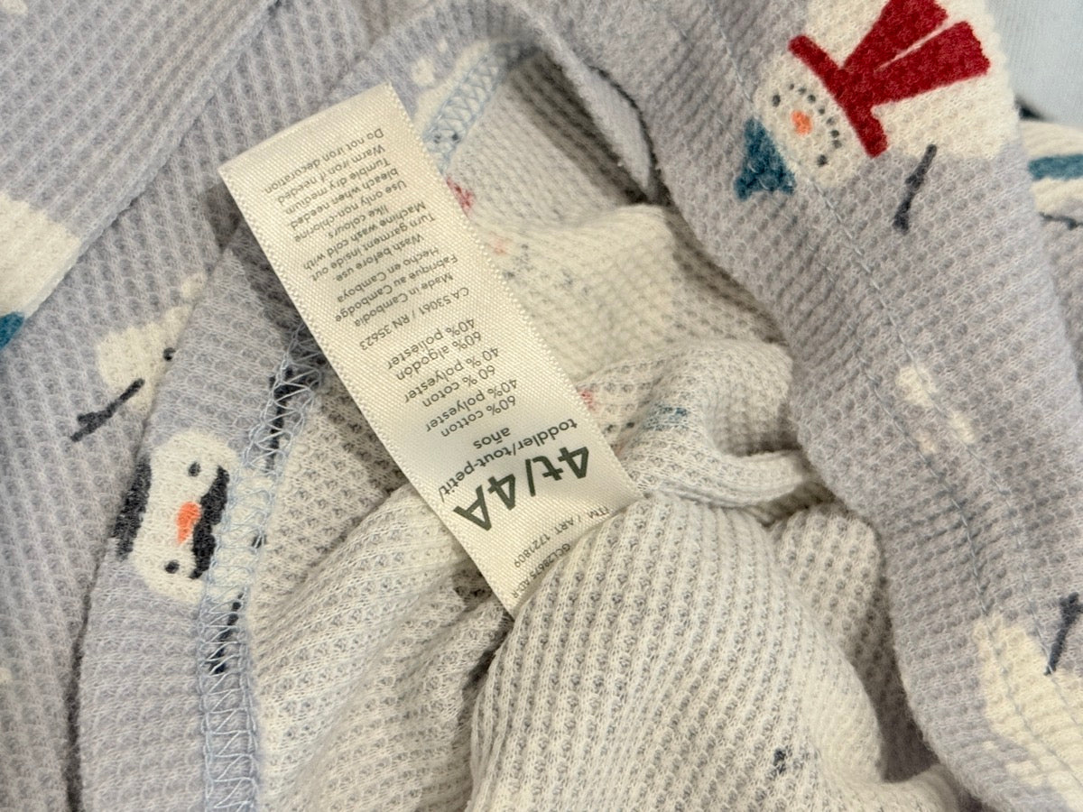 Carter's Snowman Thermal Pajama Set 4T
