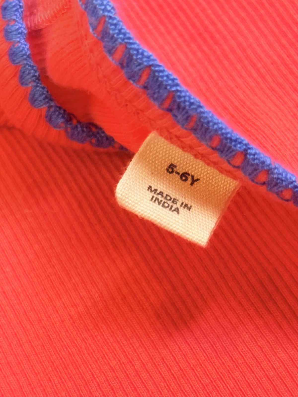 Mini Boden Coral Ribbed Tank Top Size 5-6Y