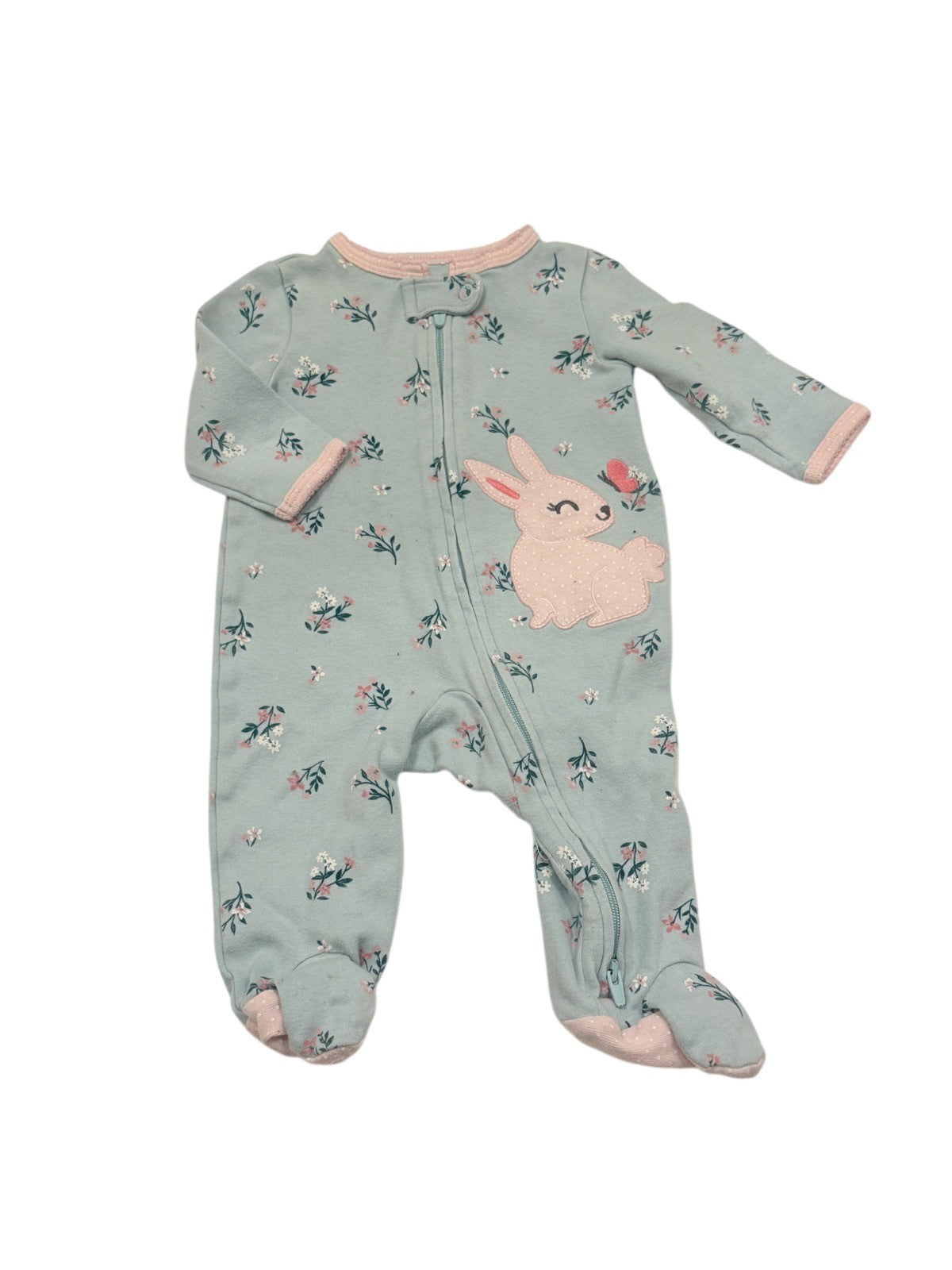 Carter's Bunny Floral Footed Sleeper 3M