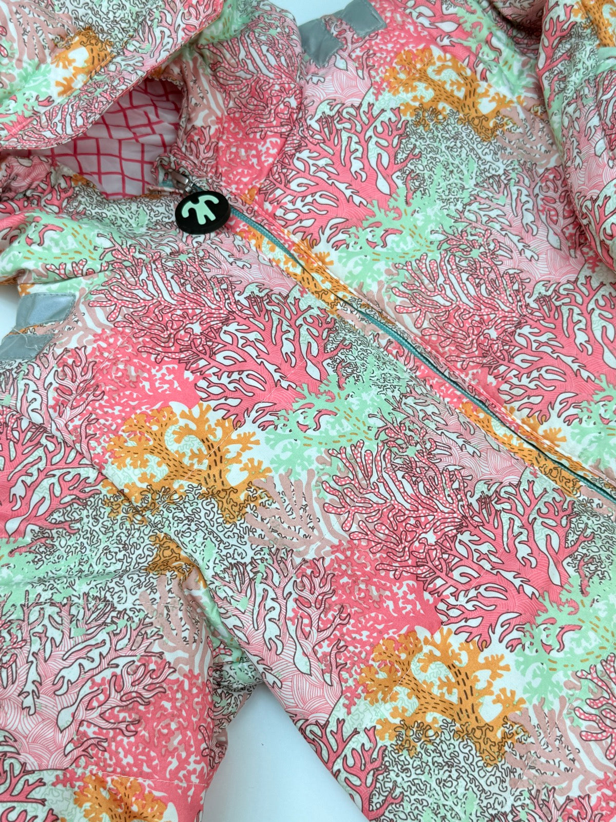 Ducksday Coral Print Snowsuit Size 24-36
