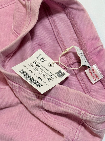 NWT- Zara Pink Denim Leggings 18-24M