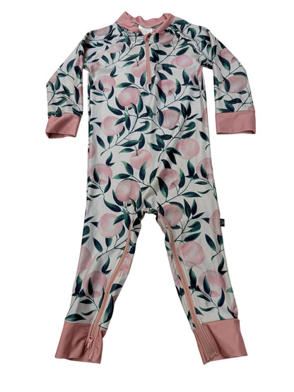 Honeysuckle Swim Co Peach Print Zip Swimsuit 3T